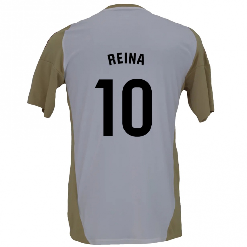 Kids Football Alberto Reina #10 Brown White Away Jersey 2024/25 T-Shirt Australia