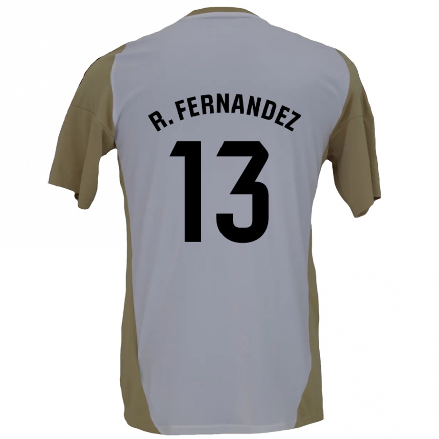 Kids Football Raúl Fernández #13 Brown White Away Jersey 2024/25 T-Shirt Australia