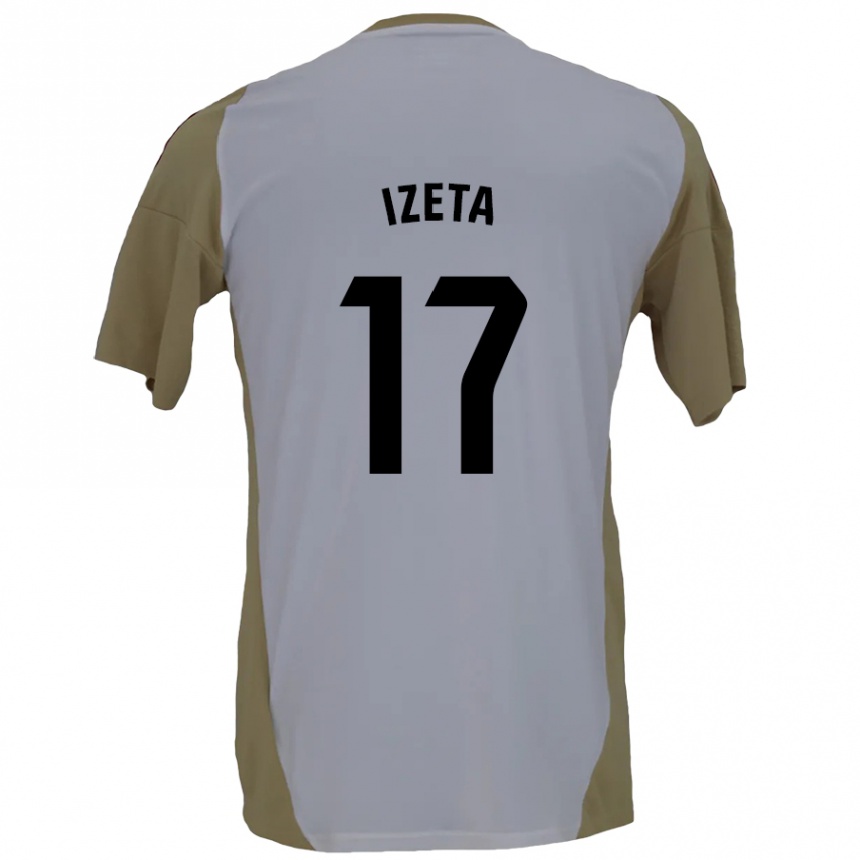 Kids Football Urko Izeta #17 Brown White Away Jersey 2024/25 T-Shirt Australia