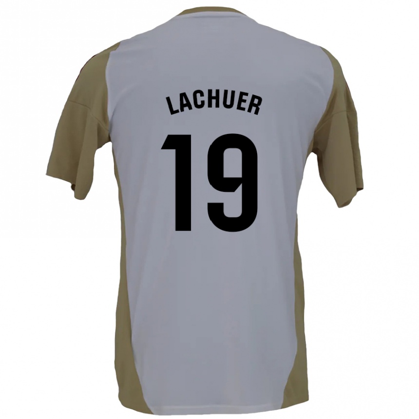 Kids Football Mathis Lachuer #19 Brown White Away Jersey 2024/25 T-Shirt Australia