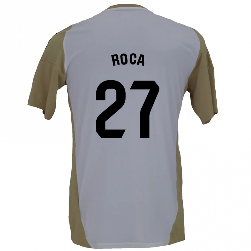 Kids Football Joel Roca #27 Brown White Away Jersey 2024/25 T-Shirt Australia