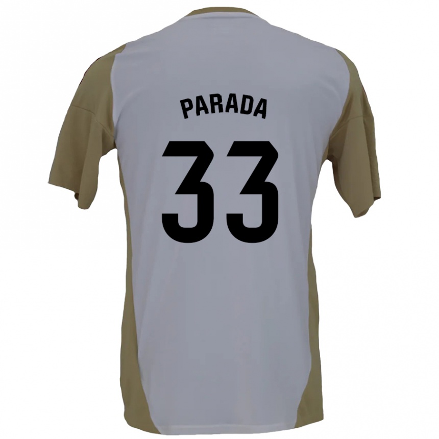 Kids Football Victor Parada #33 Brown White Away Jersey 2024/25 T-Shirt Australia