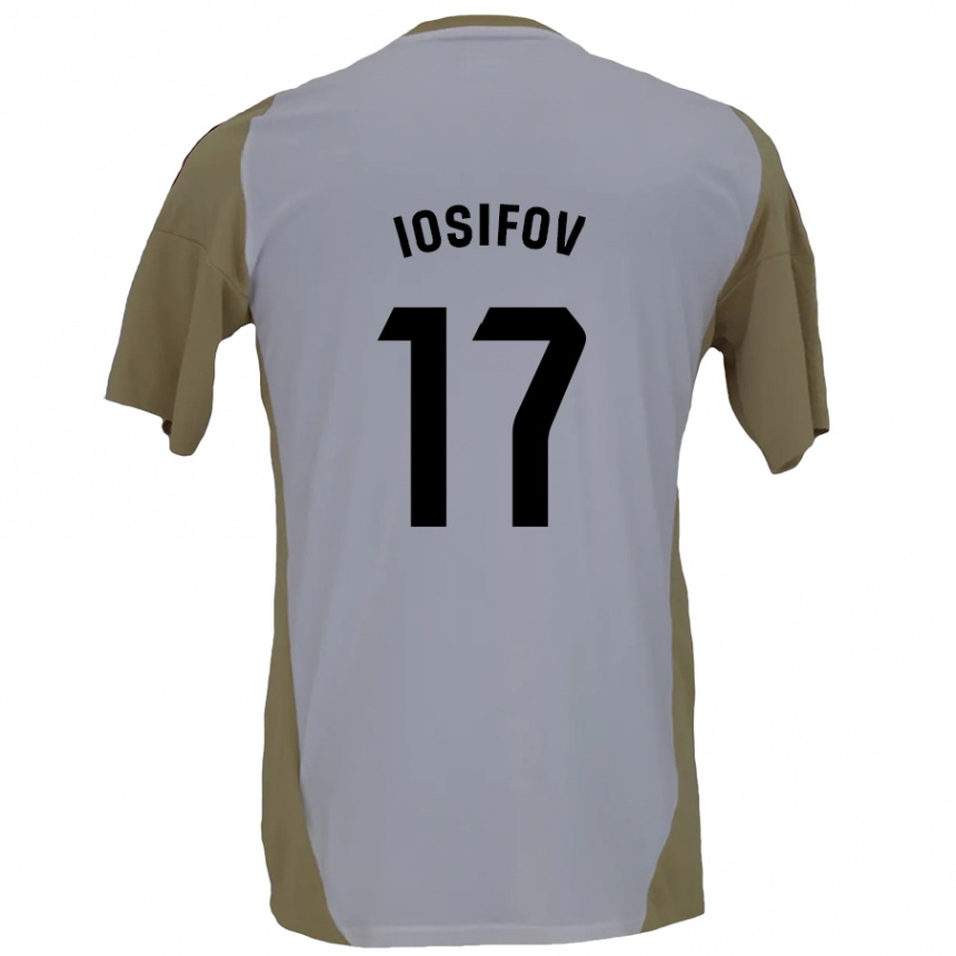 Kids Football Nikita Iosifov #17 Brown White Away Jersey 2024/25 T-Shirt Australia