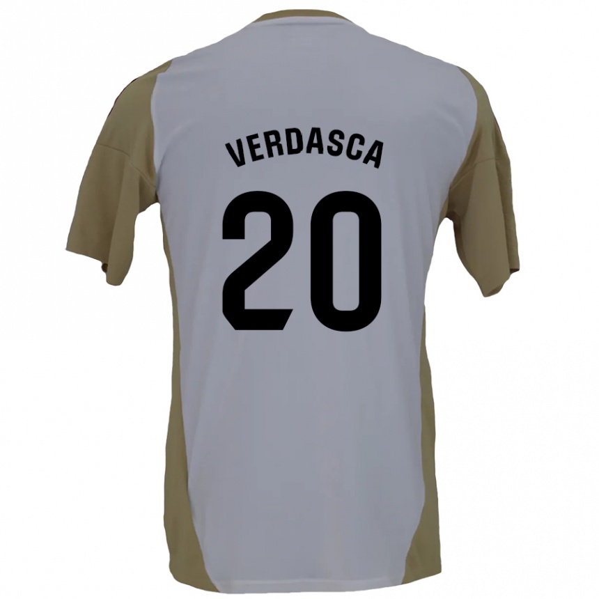 Kids Football Diogo Verdasca #20 Brown White Away Jersey 2024/25 T-Shirt Australia