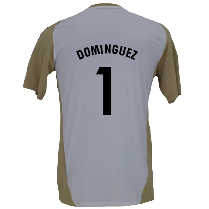 Kids Football Iago Domínguez #1 Brown White Away Jersey 2024/25 T-Shirt Australia