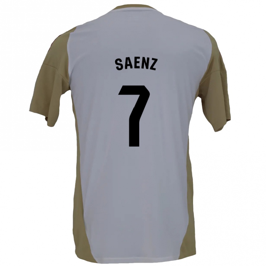 Kids Football Raúl Sáenz #7 Brown White Away Jersey 2024/25 T-Shirt Australia