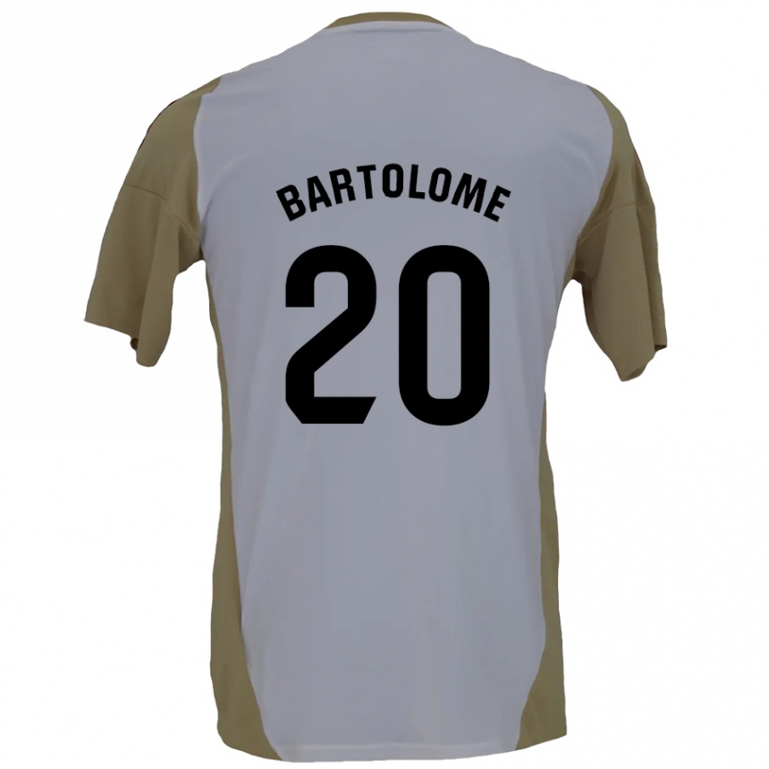 Kids Football Diego Bartolomé #20 Brown White Away Jersey 2024/25 T-Shirt Australia