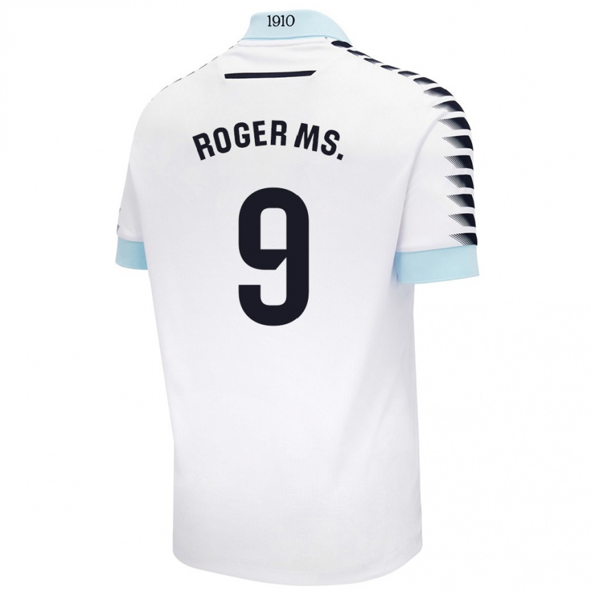 Kids Football Roger Martí #9 White Blue Away Jersey 2024/25 T-Shirt Australia