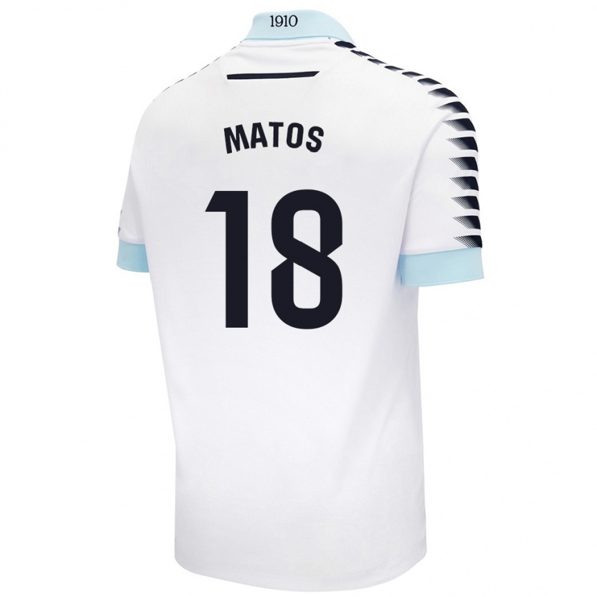 Kids Football José Matos #18 White Blue Away Jersey 2024/25 T-Shirt Australia