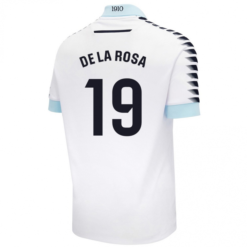 Kids Football José Antonio De La Rosa #19 White Blue Away Jersey 2024/25 T-Shirt Australia