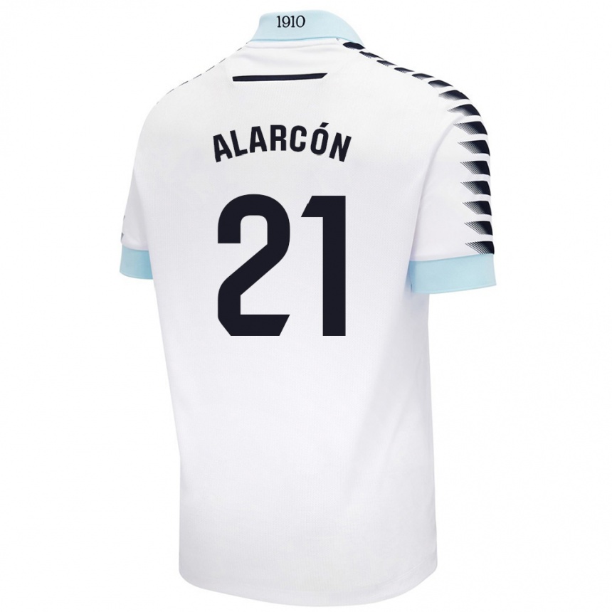 Kids Football Tomás Alarcón #21 White Blue Away Jersey 2024/25 T-Shirt Australia