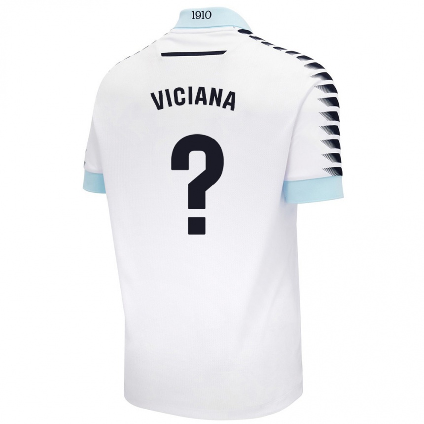 Kids Football Marco Viciana #0 White Blue Away Jersey 2024/25 T-Shirt Australia