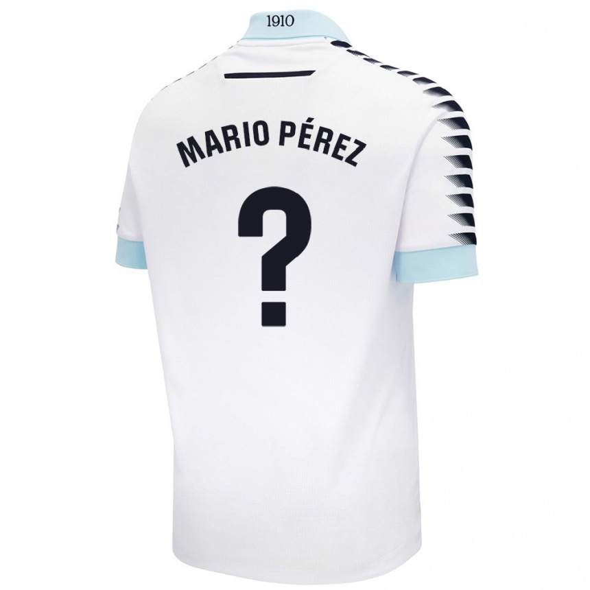 Kids Football Mario Pérez #0 White Blue Away Jersey 2024/25 T-Shirt Australia