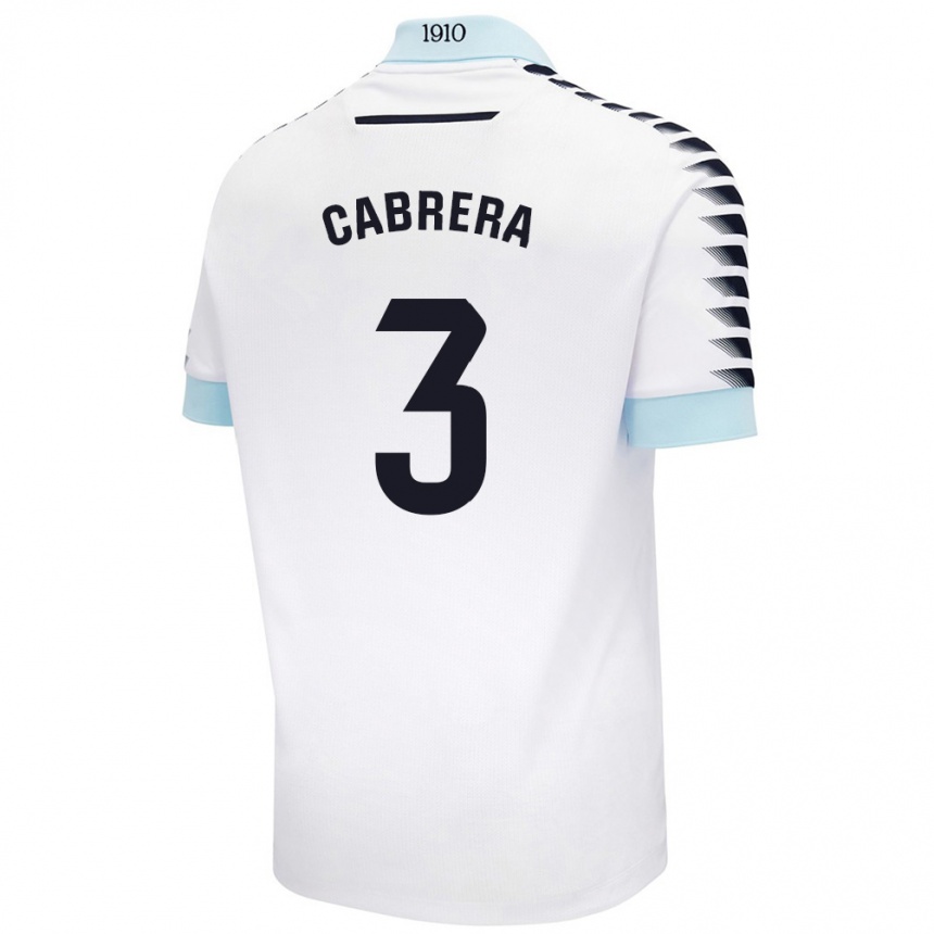 Kids Football Julio Cabrera #3 White Blue Away Jersey 2024/25 T-Shirt Australia