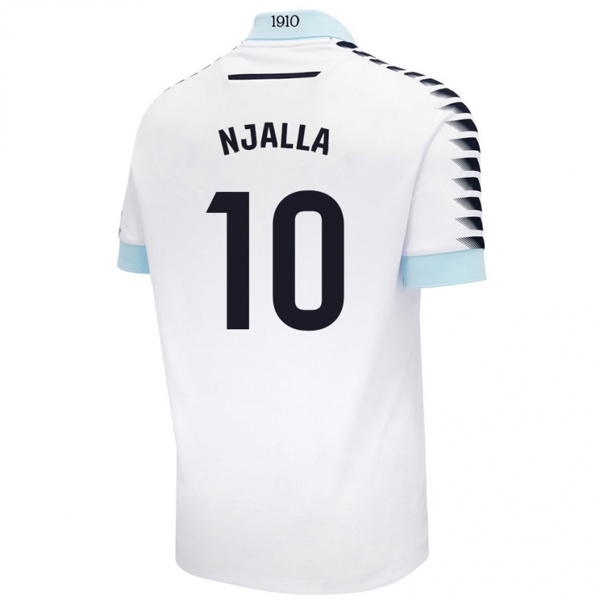 Kids Football Nico Njalla #10 White Blue Away Jersey 2024/25 T-Shirt Australia