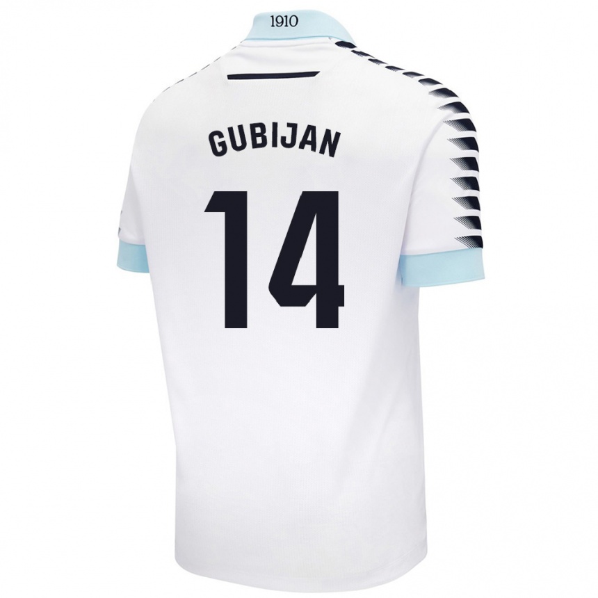 Kids Football Lovro Gubijan #14 White Blue Away Jersey 2024/25 T-Shirt Australia