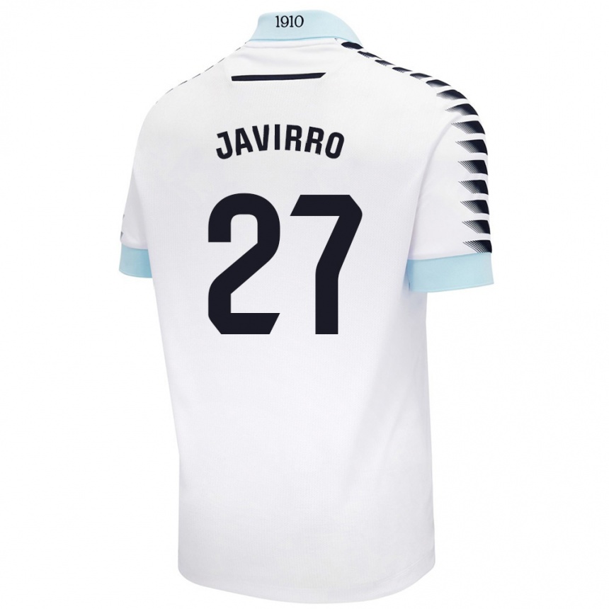 Kids Football Javirro #27 White Blue Away Jersey 2024/25 T-Shirt Australia