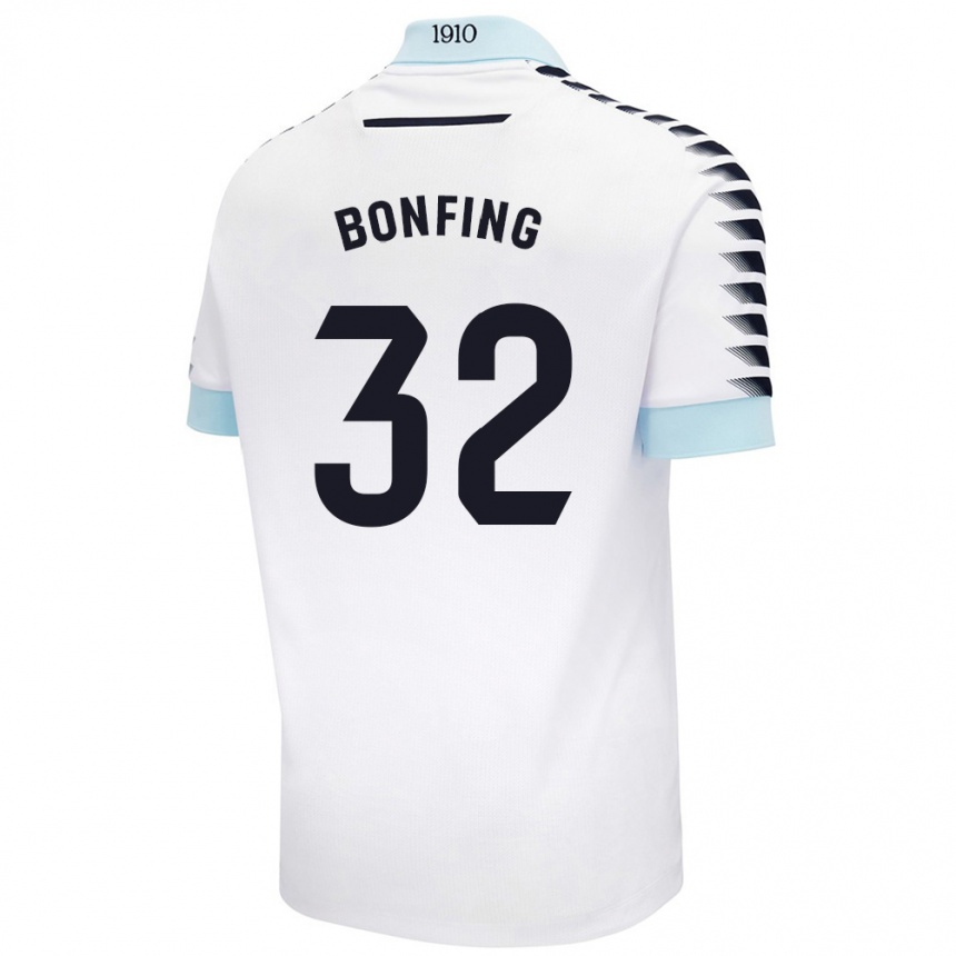 Kids Football Boubacar Bonfing #32 White Blue Away Jersey 2024/25 T-Shirt Australia