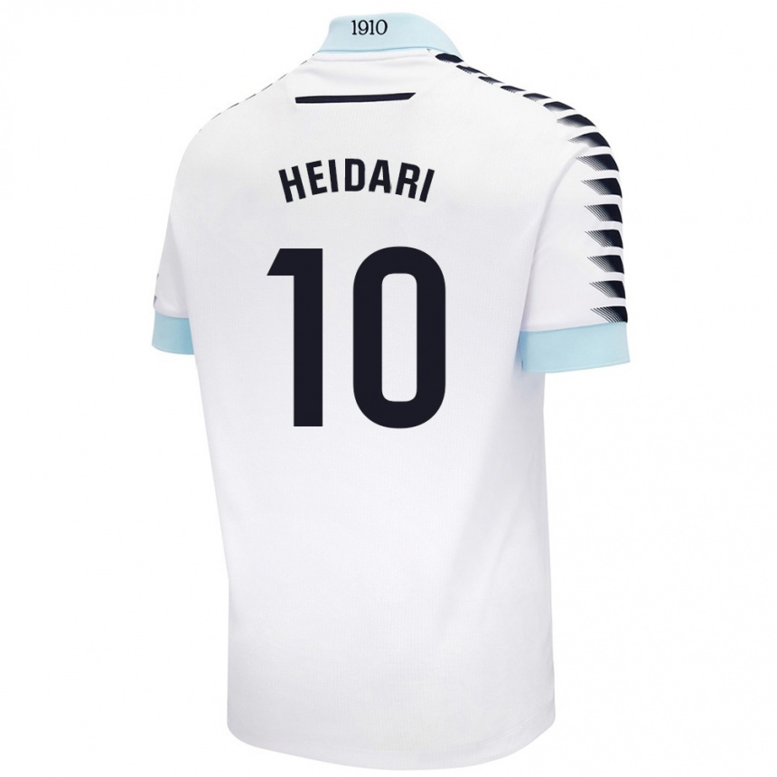 Kids Football Arman Heidari #10 White Blue Away Jersey 2024/25 T-Shirt Australia