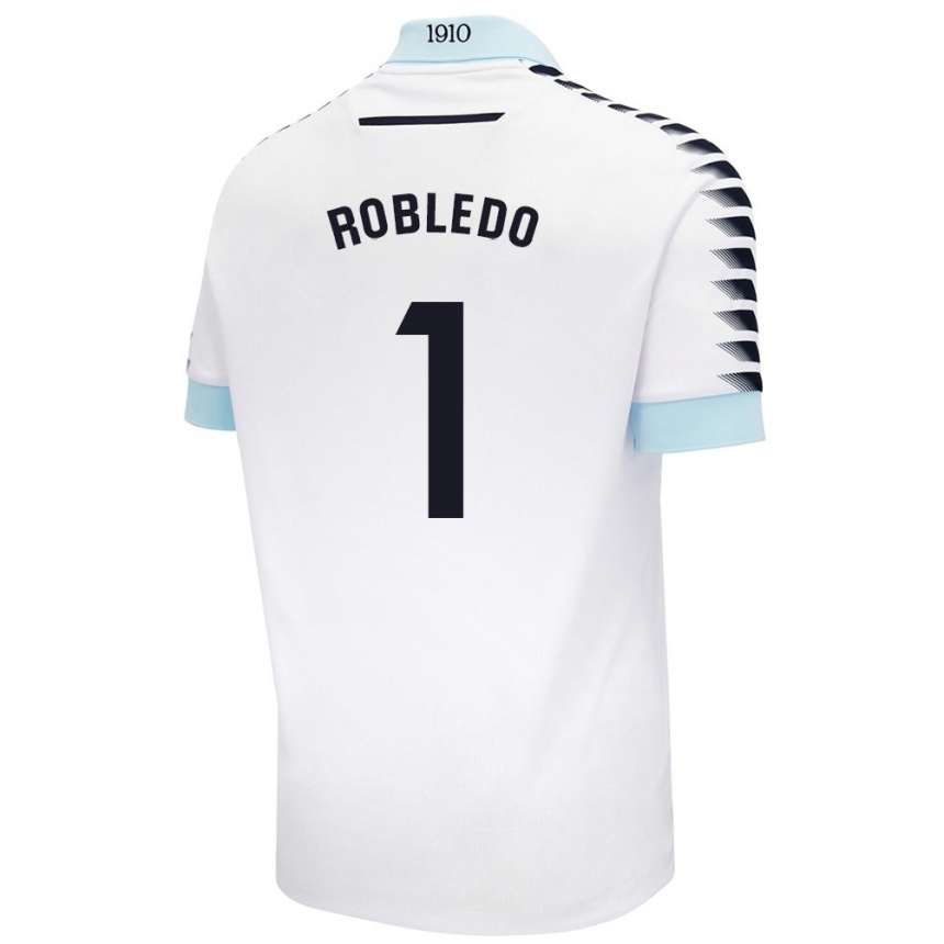 Kids Football Robledo #1 White Blue Away Jersey 2024/25 T-Shirt Australia