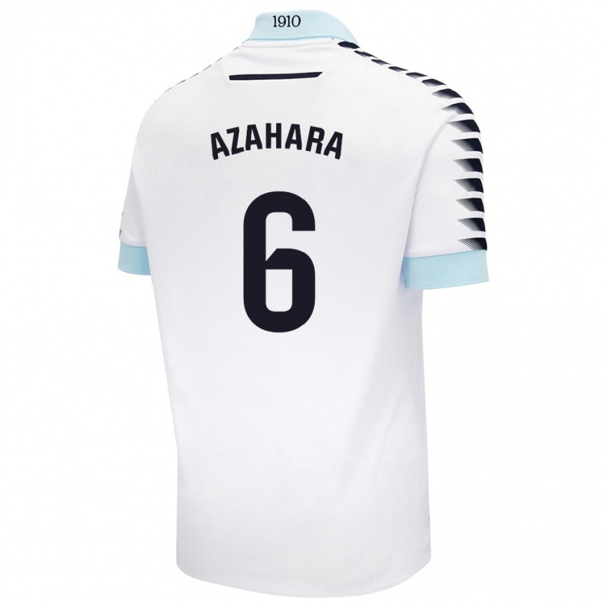 Kids Football Azahara #6 White Blue Away Jersey 2024/25 T-Shirt Australia