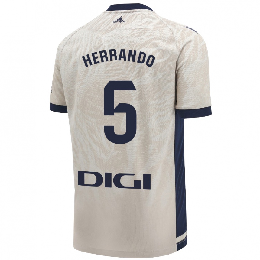 Kids Football Jorge Herrando #5 Light Gray Away Jersey 2024/25 T-Shirt Australia