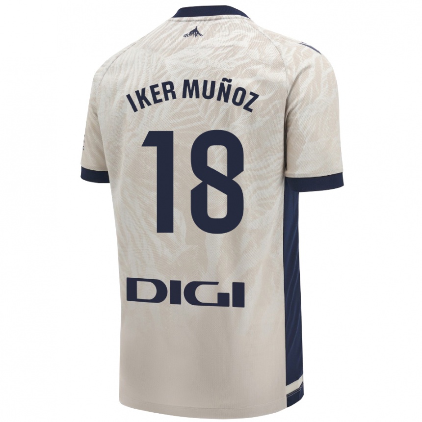 Kids Football Iker Muñoz #18 Light Gray Away Jersey 2024/25 T-Shirt Australia