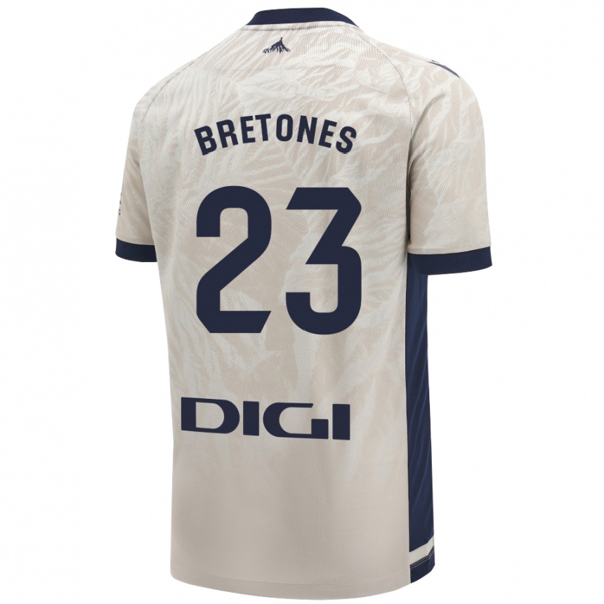 Kids Football Abel Bretones #23 Light Gray Away Jersey 2024/25 T-Shirt Australia