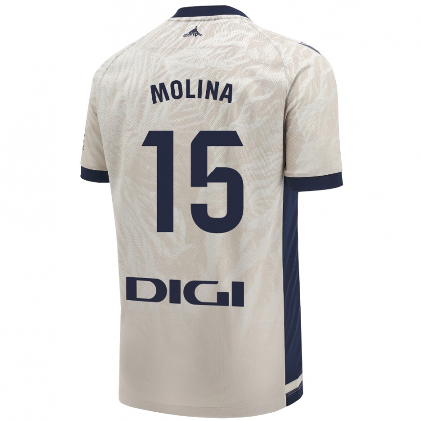 Kids Football Guillem Molina #15 Light Gray Away Jersey 2024/25 T-Shirt Australia