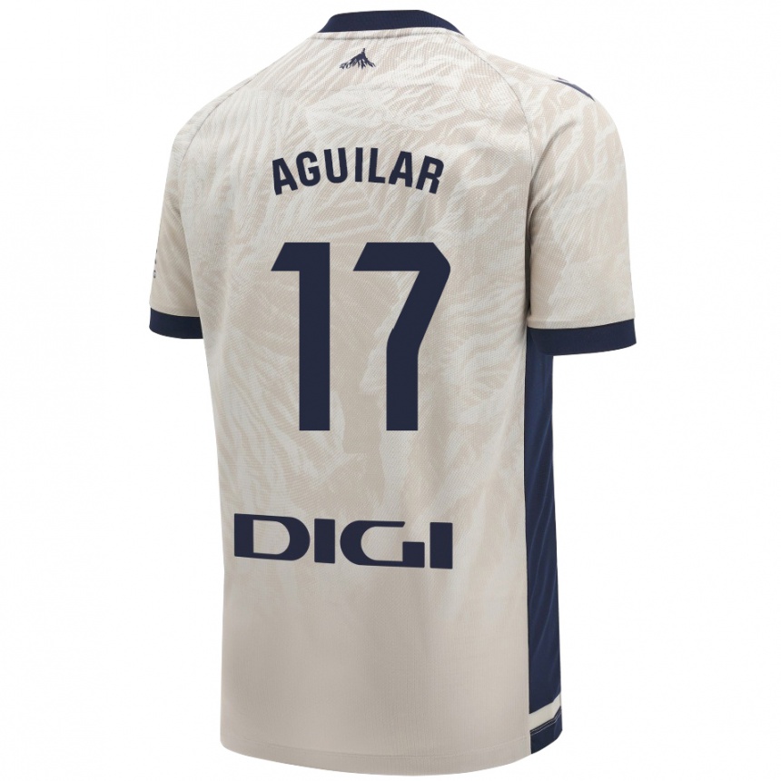 Kids Football Eneko Aguilar #17 Light Gray Away Jersey 2024/25 T-Shirt Australia