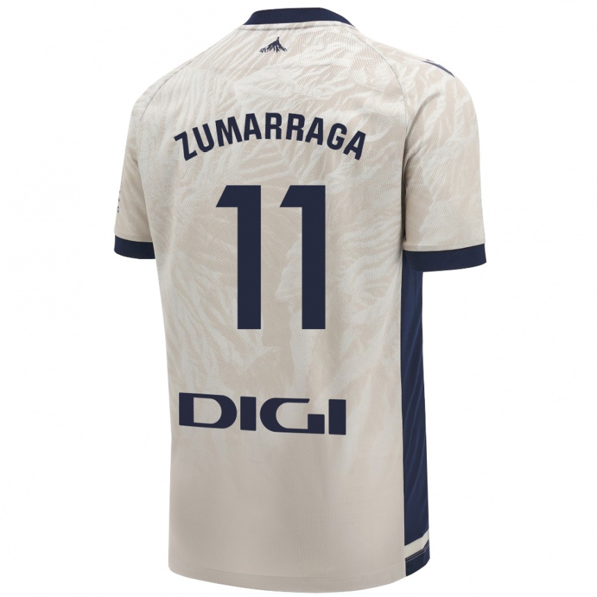 Kids Football Aitana Zumárraga Garde #11 Light Gray Away Jersey 2024/25 T-Shirt Australia