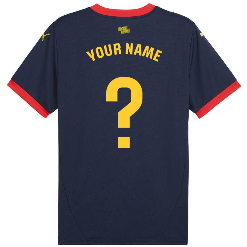 Kids Football Your Name #0 Navy Red Away Jersey 2024/25 T-Shirt Australia