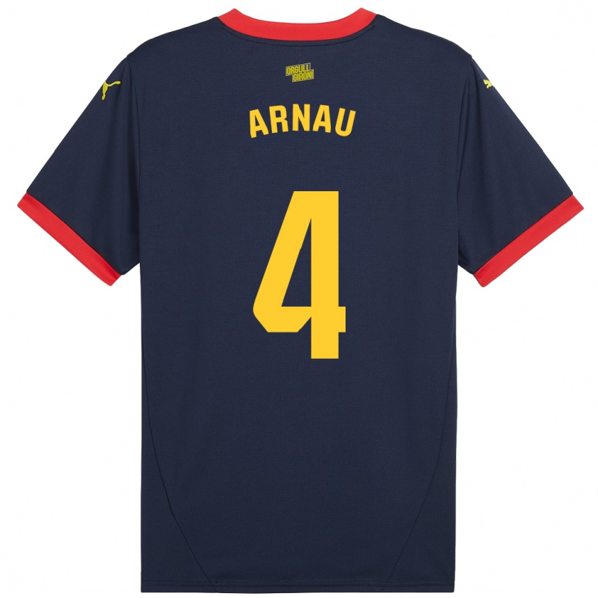 Kids Football Arnau Martínez #4 Navy Red Away Jersey 2024/25 T-Shirt Australia