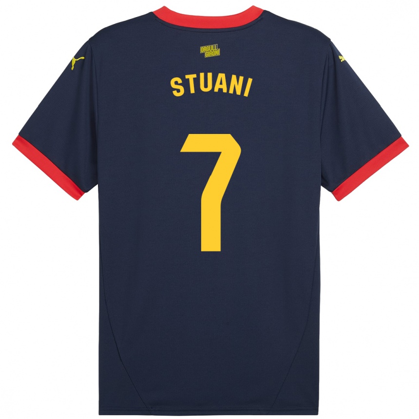 Kids Football Cristhian Stuani #7 Navy Red Away Jersey 2024/25 T-Shirt Australia