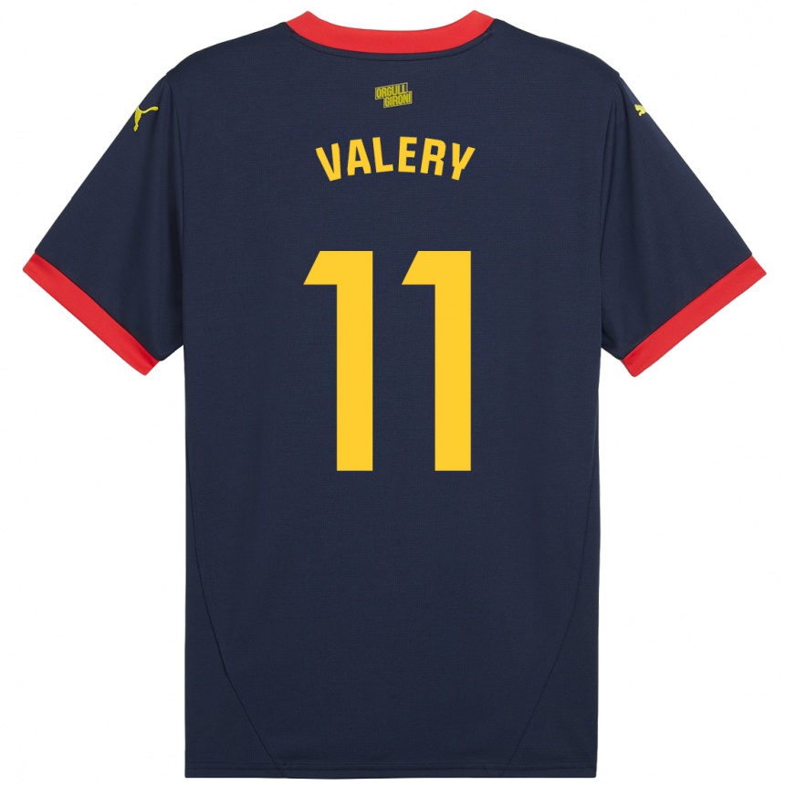 Kids Football Valery Fernández #11 Navy Red Away Jersey 2024/25 T-Shirt Australia