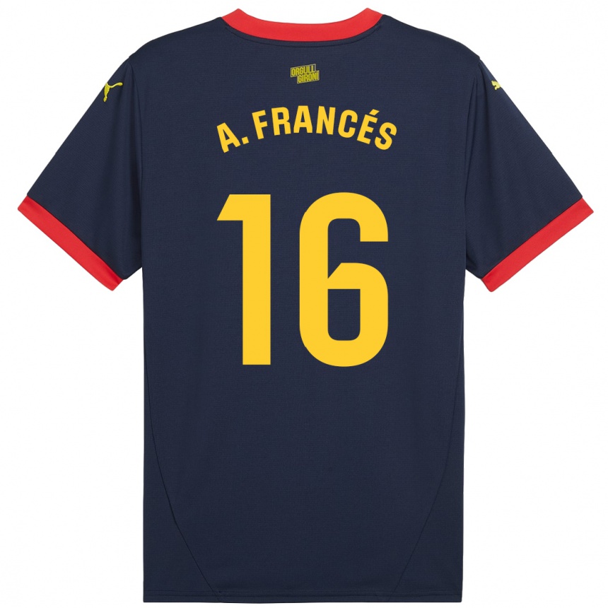 Kids Football Alejandro Francés #16 Navy Red Away Jersey 2024/25 T-Shirt Australia