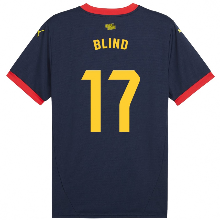 Kids Football Daley Blind #17 Navy Red Away Jersey 2024/25 T-Shirt Australia