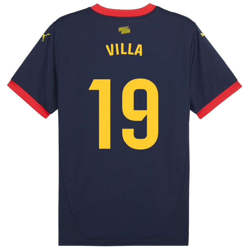 Kids Football Toni Villa #19 Navy Red Away Jersey 2024/25 T-Shirt Australia