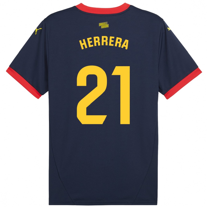 Kids Football Yangel Herrera #21 Navy Red Away Jersey 2024/25 T-Shirt Australia