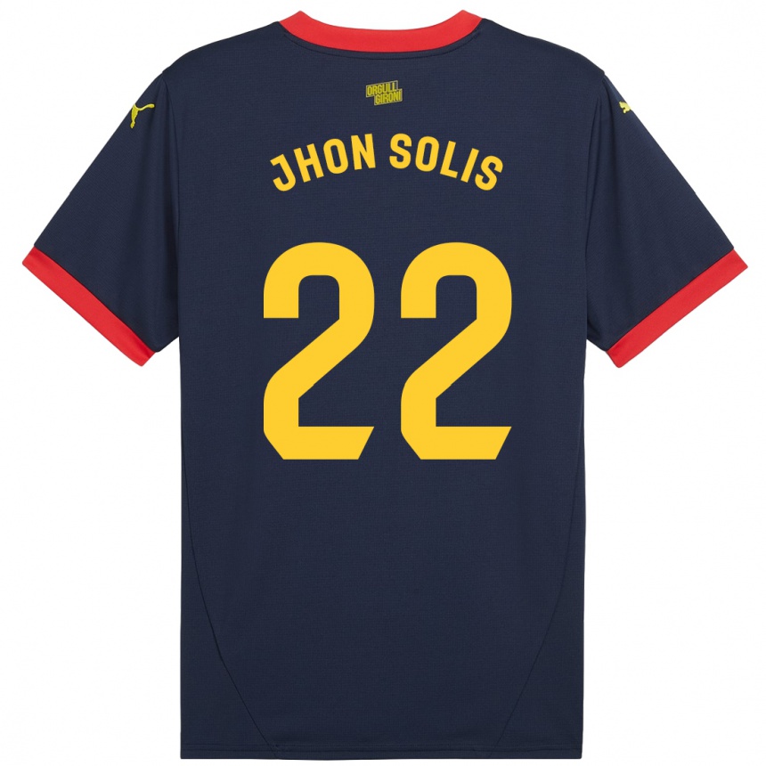 Kids Football Jhon Solís #22 Navy Red Away Jersey 2024/25 T-Shirt Australia