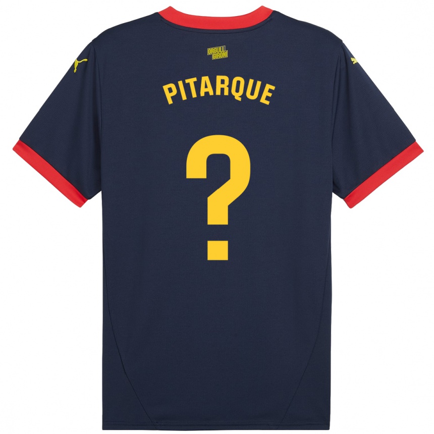 Kids Football Víctor Pitarque #0 Navy Red Away Jersey 2024/25 T-Shirt Australia