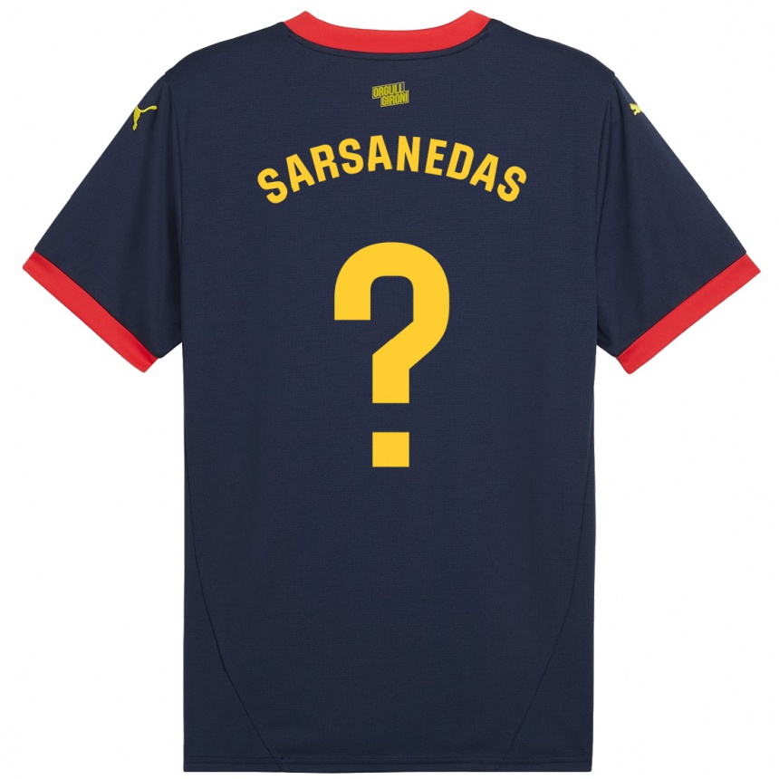 Kids Football Joao Sarsanedas #0 Navy Red Away Jersey 2024/25 T-Shirt Australia