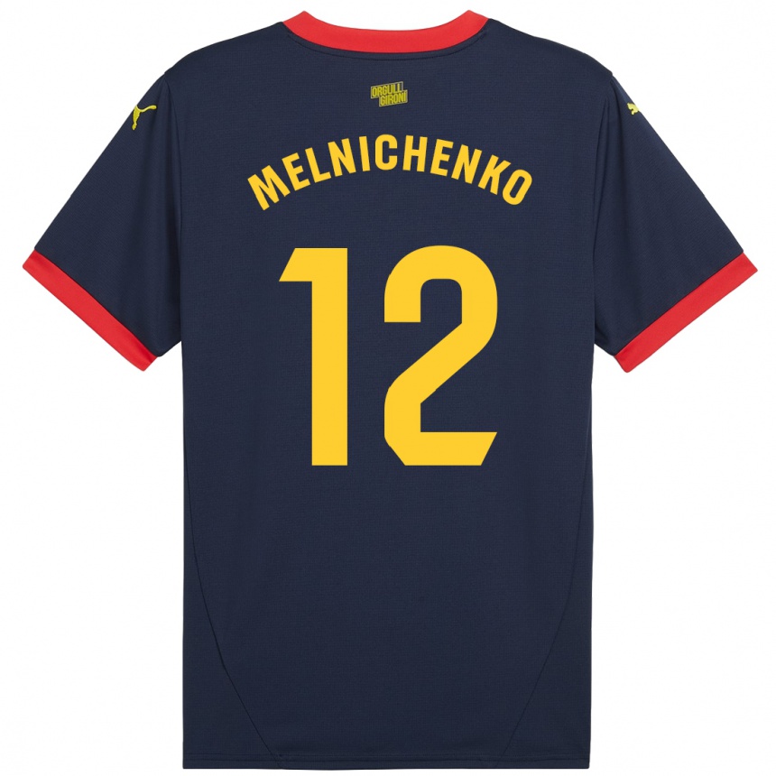 Kids Football Dmytro Melnichenko #12 Navy Red Away Jersey 2024/25 T-Shirt Australia