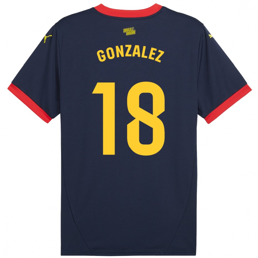 Kids Football Gerard Gonzalez #18 Navy Red Away Jersey 2024/25 T-Shirt Australia