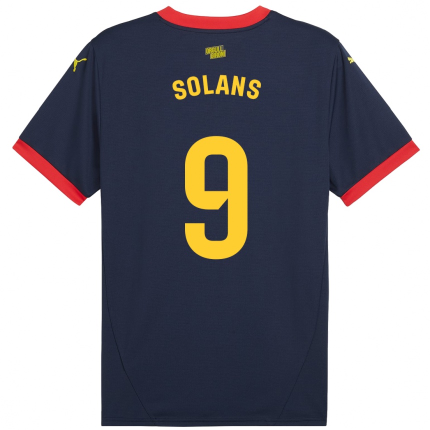 Kids Football Sergi Solans #9 Navy Red Away Jersey 2024/25 T-Shirt Australia