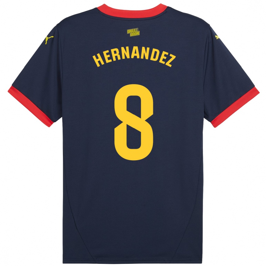 Kids Football Sofia Hernández #8 Navy Red Away Jersey 2024/25 T-Shirt Australia