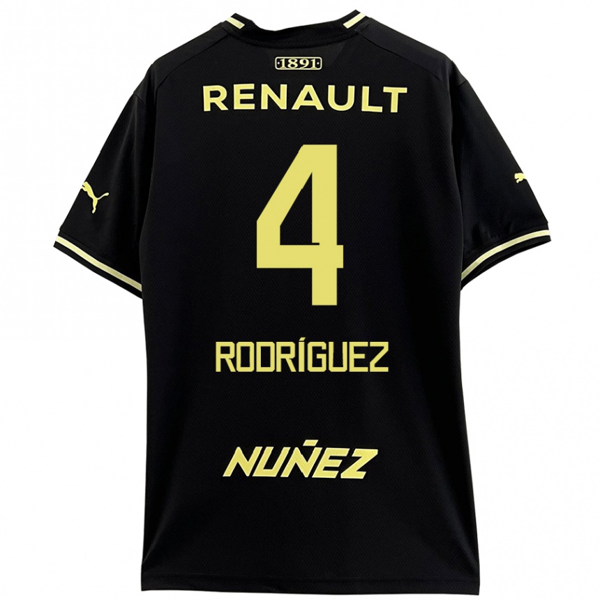 Kids Football Guzmán Rodríguez #4 Black Yellow Away Jersey 2024/25 T-Shirt Australia