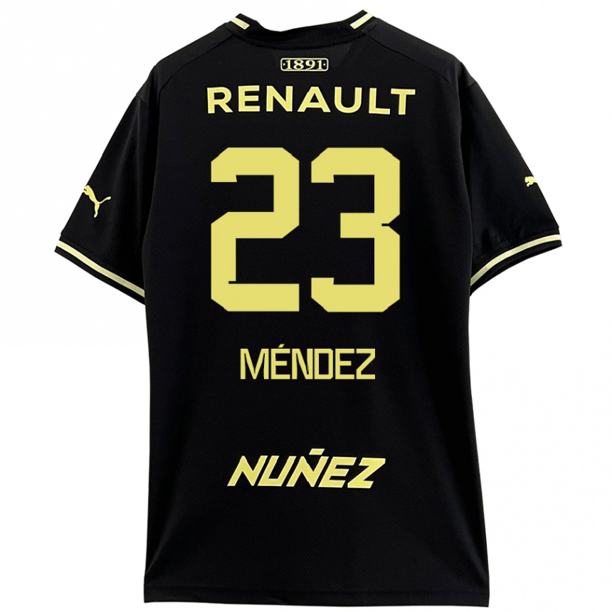 Kids Football Javier Méndez #23 Black Yellow Away Jersey 2024/25 T-Shirt Australia