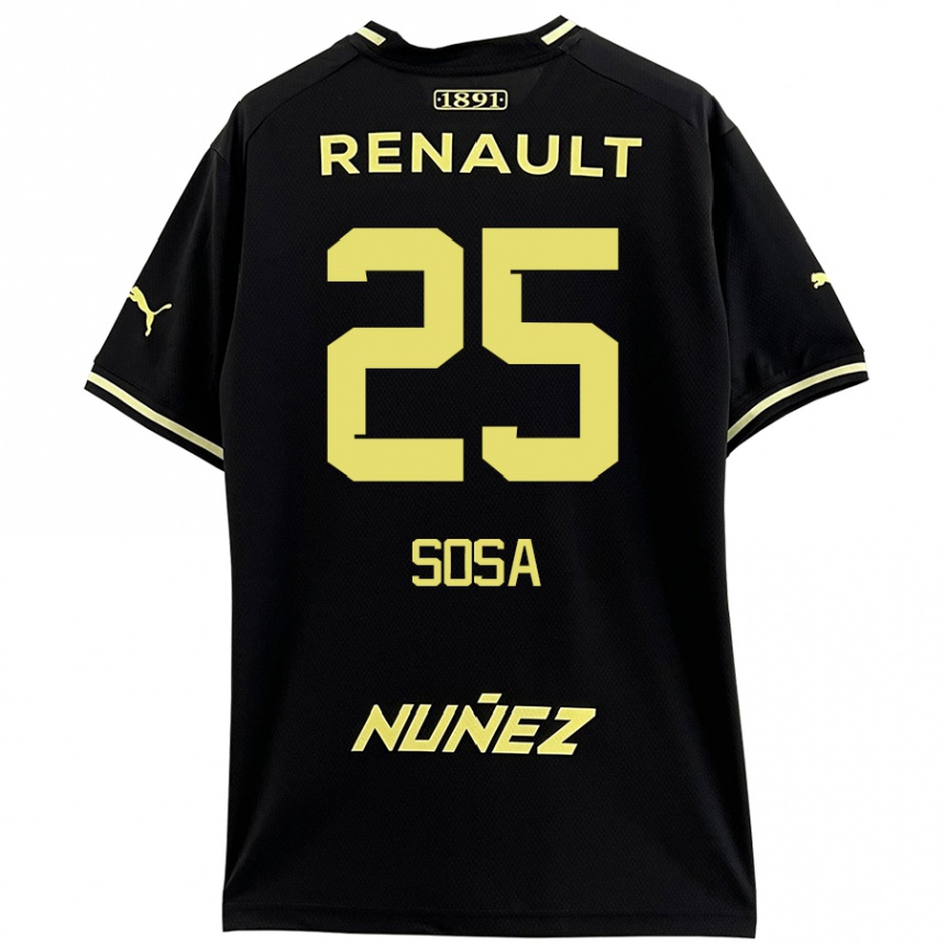 Kids Football Ignacio Sosa #25 Black Yellow Away Jersey 2024/25 T-Shirt Australia