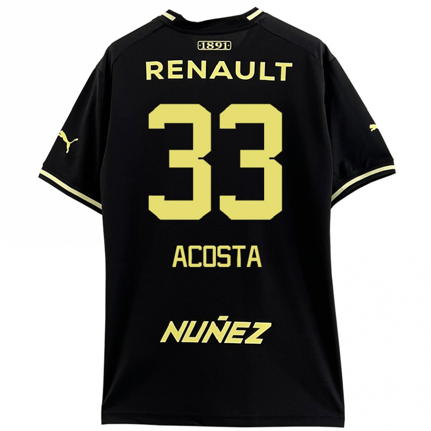 Kids Football Nahuel Acosta #33 Black Yellow Away Jersey 2024/25 T-Shirt Australia